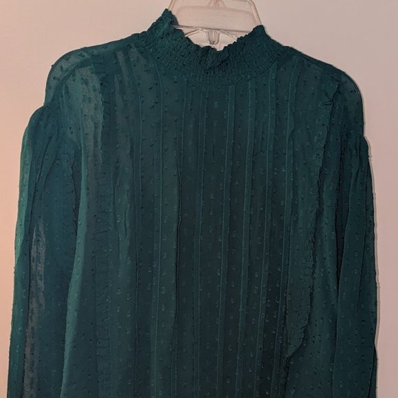 FARM Rio - Emerald Ruffle Long Sleeve Blouse. NWT. SIZE XL. - Picture 4 of 6